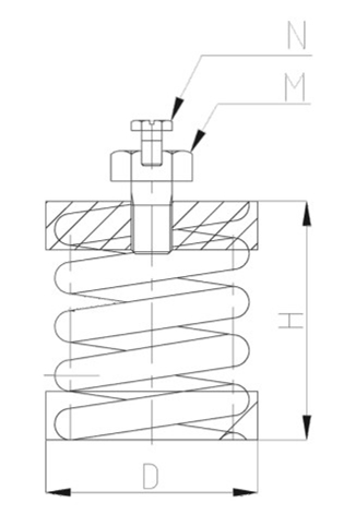 ZTH型<a href='http://' target='_blank'><u>彈簧減震器</u></a>結(jié)構(gòu)圖